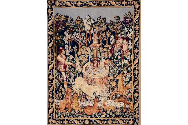 Gobelin tapisserie Licorne à  la fontaine